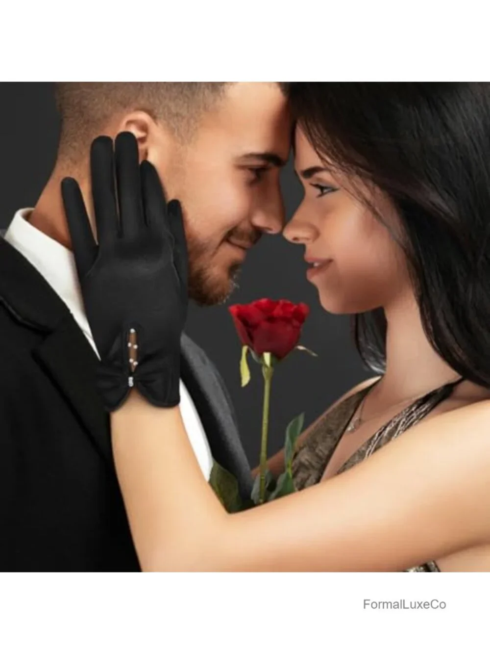 Black Satin Wedding Gloves Wrist Length Formal Bridal Accessory